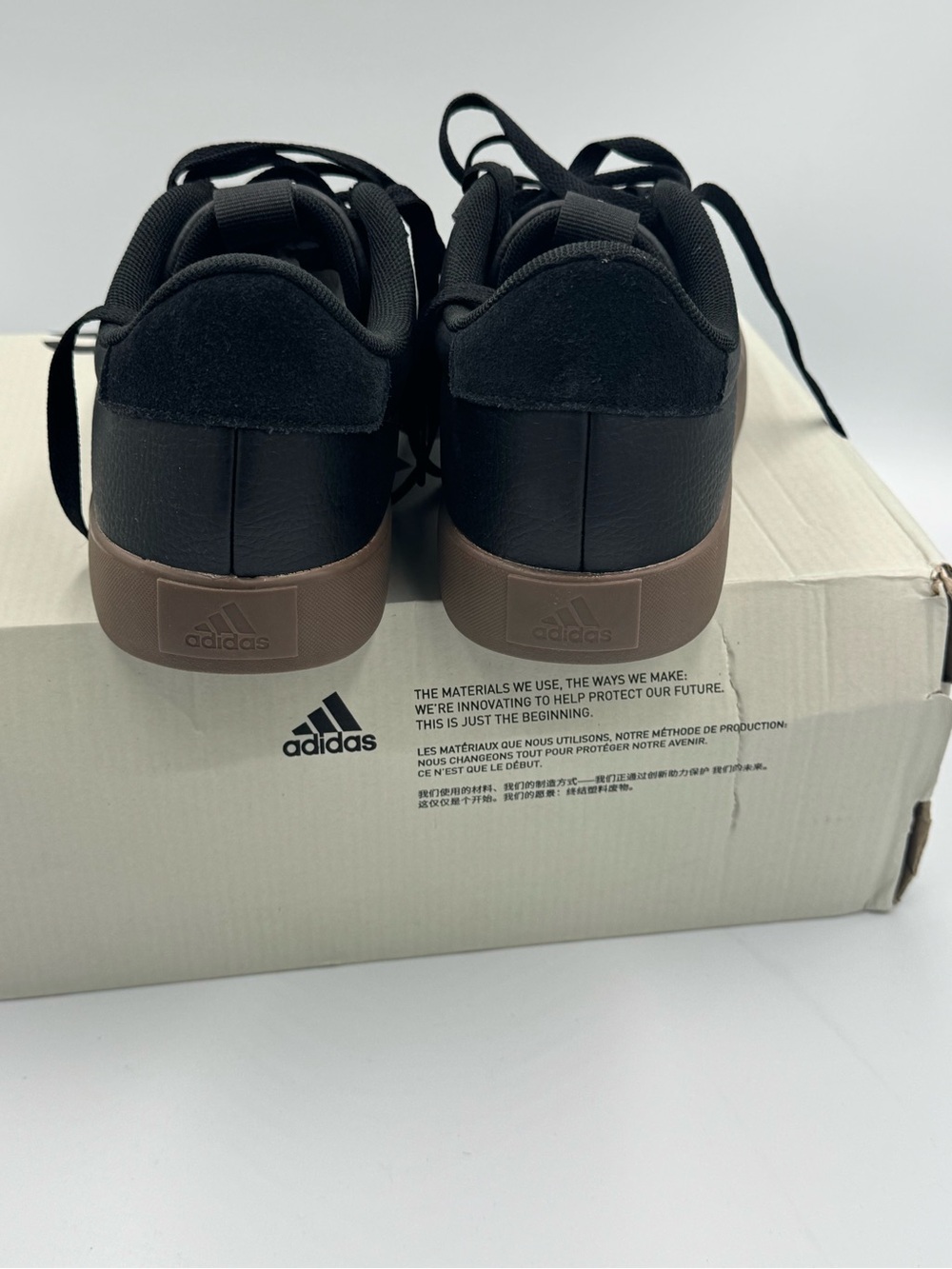 Adidas VL Court 3.0 Sneakers Black White Gum Sole Men’s Size 8 New in Box - Picture 4 of 12